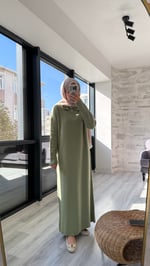 Fermuarlı Elbise Çağla