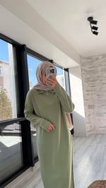 Fermuarlı Elbise Çağla