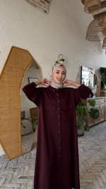 Gömlek elbise - BORDO