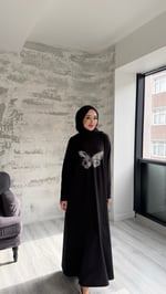 Kelebek elbise Siyah
