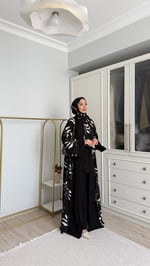Leaf abaya takım