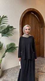 Manolya etekli takım Siyah