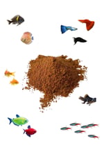 Yavru Balık Büyütme Yemi, Toz Yem Ekstra Protein, Spirulina ve Artemialı 100 Gram