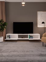 Sahra 2 Kapaklı Tv Ünitesi Ayaklı Modern Tv Sehpası 180 cm - Beyaz