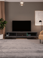 Sahra 2 Kapaklı Tv Ünitesi Ayaklı Modern Tv Sehpası 180 cm - Antrasit
