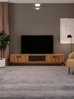 Sahra 2 Kapaklı Tv Ünitesi Ayaklı Modern Tv Sehpası 180 cm - Atlantik Çam