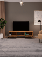 Sahra 2 Kapaklı Tv Ünitesi Ayaklı Modern Tv Sehpası 140 cm - Atlantik Çam