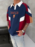 BARÇA POLO YAKA NAKIŞLI OVERSİZE TSHİRT