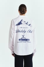 DDY SKİ PREMIUM BASKI OVERSİZE ÇİZGİLİ GÖMLEK