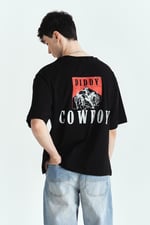DIDDY COWBOY BASKILI PREMİUM OVERSİZE TSHIRT