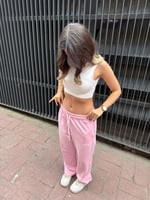 DIDDY Premium Paça Lastikli Oversize Eşofman pembe