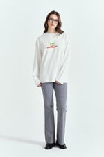 DİDDYSTUDİOS CHERRY BASKILI PREMİUM OVERSİZE LONG SLEEVE
