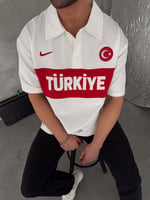 TÜRKİYE NAKIŞLI BEYAZ  OVERSİZE TSHİRT