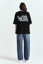 WHİT LOVE PREMİUM BASKILI OVERSİZE TSHIRT