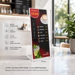 Restoran ve Kafeler İçin 1/3 A4 Pleksi Menü Standı
