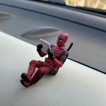 Oturan Deadpool Süper Kahraman Figürü Biblo Araba Torpido Aksesuar Araç İçi Aksesuar Süslemeler