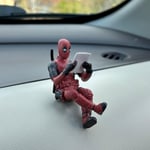 Oturan Deadpool Süper Kahraman Figürü Biblo Araba Torpido Aksesuar Araç İçi Aksesuar Süslemeler