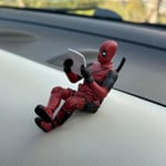 Oturan Deadpool Süper Kahraman Figürü Biblo Araba Torpido Aksesuar Araç İçi Aksesuar Süslemeler