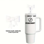 Stanley Quencher Beyaz Fiyonk Kurdele Renkli Silikon Pipet Aksesuar Pipet Koruyucu Toz Önleyici