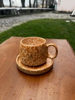 Kahverengi & Yeşil Geçişli Çini Tabaklı Kupa