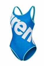 GIRL'S ARENA LOGO SWIMSUIT BLUE CHINA-WHITE
