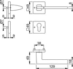 Hoppe Bergamo Kapı Kolu Seti Barelli Tipi Mat Altın Renkli