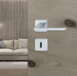 Hoppe Bergamo Kapı Kolu Seti Barelli Tipi Gümüş Renkli