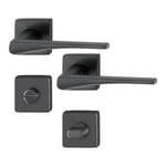 Hoppe Canberra Kapı Kolu Seti WC (Banyo) Tipi Siyah Renkli