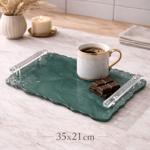 Green Stream - Küçük Tepsi - Yeşil (35x21cm)