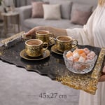Luxury Black - Büyük Tepsi - Siyah