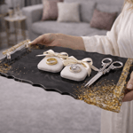 Luxury Black - Büyük Tepsi - Siyah