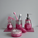 Pink Aura Banyo Sabunluk Seti
