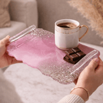Pink Stream Tray - Küçük Tepsi - Pembe