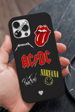 İphone Uyumlu Metallica Tasarımlı Premium Telefon Kılıfı Siyah (Model Seçiniz)