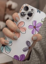 İphone Uyumlu Renkli Çiçekler Tasarımlı Şeffaf Telefon Kılıfı (Model Seçiniz)