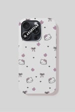 İphone Uyumlu Sevimli Hello Kittys Tasarımlı Premium Telefon Kılıfı Beyaz (Model Seçiniz)