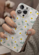 Papatyalar Tasarımlı Şeffaf Telefon Kılıfı