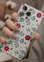 Samsung Galaxy Uyumlu Çiçekler Tasarımlı Şeffaf Telefon Kılıfı (Model Seçiniz)