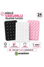 Vakumlu Silikon Vantuzlu Yapışkanlı Telefon Tutucu 3'lü Set