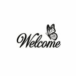 Welcome Kelebekli Metal Duvar Tablosu