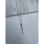 Harfli Çelik Kolye Gold