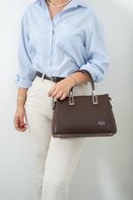 Silver & Polo SP1000 Kadın El Çantası Düz Kahve