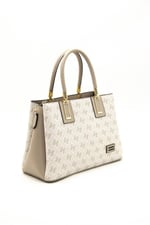 Silver & Polo SP1000 Kadın El Çantası Monogram Bej-Kum