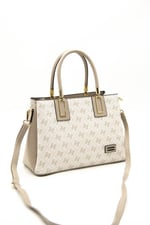 Silver & Polo SP1000 Kadın El Çantası Monogram Bej-Kum
