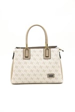 Silver & Polo SP1000 Kadın El Çantası Monogram Bej-Kum