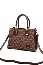 Silver & Polo SP1000 Kadın El Çantası Monogram Kahve