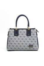 Silver & Polo SP1000 Kadın El Çantası Monogram Gri-Lacivert