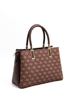 Silver & Polo SP1000 Kadın El Çantası Monogram Kahve