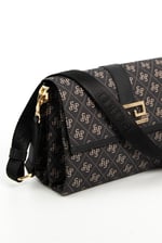 Silver & Polo SP1009 Kadın Çapraz Çanta Monogram Füme-Siyah