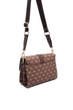Silver & Polo SP1009 Kadın Çapraz Çanta Monogram Kahve